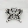 Botões Borboleta de Metal Laqueado Prata Retrô para Suéter Outwear Outwear Botões Decorativos 18/23/30mm