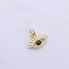 Moda Simples Crown Eye Colar Pingente Feminino Handmade DIY Devil's Eye Jóias Pingente com Latão Galvanizado