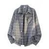 2026 Nuevo Llegada Camisa de Cuadros de Manga Larga para Hombre Estilo Coreano Marca de Moda Camisa Casual Holgada Ropa Exterior para Hombre