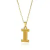 Collar de Acero Inoxidable con Baño de Oro de 18 Quilates, Color Dorado Imitación, Letra Inglesa 26, Estilo Metálico Elegante, Popular Transfronterizo, Joyería de Moda