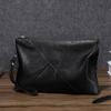 Bolso Clutch de Cuero Genuino de Gran Capacidad, Bolso Clutch de Cuero de Vaca de Primera Capa, Bolso Sobre de Cuero Suave, Bolso de Mano para Regalo, Bolso para Traslado al Trabajo