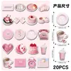 20 Peças de Ímãs de Geladeira Rosa Macios Estilo Ins Coração Doce Feminino Criativo Totalmente Magnéticos DIY Magnéticos Decorativos Ímãs Macios
