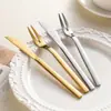 Tenedores y cuchillos de postre de acero inoxidable engrosado, adecuados para hoteles y uso doméstico, ideales para servir pasteles de luna durante el Festival de Medio Otoño, pasteles de cumpleaños y otros postres y frutas