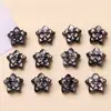 Joyería Jingdian Obsidiana Plateada Natural Moño Pentagrama Agujero Pasante Piezas para Tallar Joyería DIY Productos Semiacabados Mayoreo