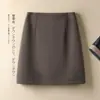 (Pantalones de Seguridad + Cremallera Invisible) Falda de Lana Línea A para Mujer en Otoño e Invierno, Nuevo Estilo de Cintura Alta que Cubre la Cadera Falda Corta