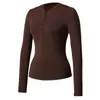 Top Esportivo Americano Gola V para Mulheres no Outono e Inverno, Corte Justo, Efeito Emagrecedor, Roupa Fitness para Yoga, Camiseta de Manga Longa