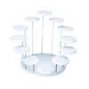 Acrílico Transparente 12 Soportes Redondos para Anillos Bandeja de Joyería Trípode Alto Exhibidor de Joyería para Pendientes Mesa Giratoria para Velas