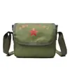 Mochila del Ejército Rojo, diseñada para servir al pueblo, una gran herramienta de aprendizaje, bolso cruzado, estilo vintage, mochila Verde Liberación, material de lona, diseño de cinco estrellas, mochila Lei Feng