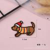 Pegatinas de tela autoadhesivas bordadas por computadora sin costura lindo perro salchicha accesorios para ropa de mascota de dibujos animados decoración al por mayor