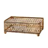 Porta Servilletas de Mesa para el Hogar Estilo Lujo Ligero, Caja de Servilletas Hueca de Hierro Forjado Vintage, Adorno de Caja de Servilletas para Decoración y Almacenamiento de Escritorio