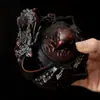Bule de Dragão Esculpido em Argila Roxa para Uso Doméstico, Conjunto de Chá Kung Fu de Cerâmica, Bule de Chá Estilo Retro Chinês, Presente para Idosos