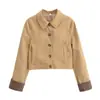 Para Transfronterizo 2025 Nueva Primavera Ropa Casual de Trabajo para Mujer Estilo Camisa Versátil Simple Chaqueta Cortavientos Corta