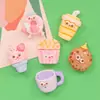 Desenho Animado Copo de Milk Tea com Sorvete Biscoito Brinquedo de Comida Acessórios para Joias de Resina DIY Cola de Creme Capa de Celular Material para Presilha de Cabelo