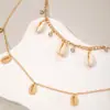 Joyería Transfronteriza Estilo Bohemio Colgante de Concha Collar Multicapa Estilo Resort de Playa Cadena de Cuello con Borla Cadena para Clavícula