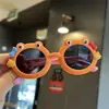 Óculos de Sol Infantil Sapo Pequeno Silicone Polarizado Desenho Animado Fofo Protetor Solar Óculos de Sol Anti-UV Óculos de Sol para Bebê