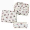 Bolsa de Maquillaje Vertical Transfronteriza, Gran Capacidad, Bolsa Portátil de Almacenamiento de Cosméticos Floral, Neceser de Viaje