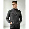Sudadera con Cremallera de Forro Polar Casual para Hombre Pulóver Ajuste Holgado para Hombre Chaqueta Deportiva Cuello Alto Estilo Americano