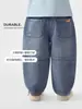 Calça Jeans Denim para Meninos Roupa de Outono Infantil Novo Estilo Primavera e Outono 2026 Roupas Infantis para Meninos Mais Velhos Calças Casuais