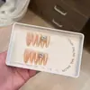 Puntas de Uñas Estilo Dulce de Verano Transparente Color Nude Ojo de Gato con Pedrería, Puras y Atractivas, Efecto Iluminador, Sensación de Alta Gama, Longitud Media, Pegatinas para Uñas Deslumbrantes