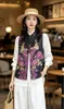 Novo colete feminino estilo chinês com bordado pesado com técnicas tradicionais, com contas, seda rayon de luxo leve, colete sem mangas retrô para primavera e outono