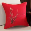Cojín Rojo de Boda Decoración Festiva China Almohada de Respaldo Funda de Algodón para Sofá Cojín Sala de Estar Cama Hogar Relleno de Almohada