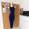 Vestido Regata Tricotado Sem Mangas Altamente Estiloso, Saia Bodycon, Estilo Senhora Madura, Body Fit, Vestido Interior para Mulheres