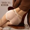 Lingerie de Renda Feminina de Cetim de Luxo Leve Sexy Mesh 10A Algodão Virilha Cintura Média Calcinhas de Quadril Vivo