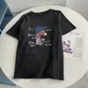 Camiseta de Manga Corta con Capucha y Estampado de Perro, Estilo Coreano, Tejido Cepillado, Engrosada para Primavera y Otoño, Prenda Base para Primavera y Otoño