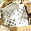 Yuezhen Espacio Inglés Sello de Madera Sello para Diario Sello Transfronterizo Sello de Letras Mayúsculas y Minúsculas en Inglés Sello para Diario DIY