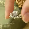 Anillo de Corazón Estilo Coreano Moda Elegante Anillo Estilo Ins para Mujer Exquisito Abierto Accesible Lujo Gama Alta Anillo Elegante