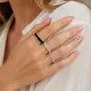 Nuevo Anillo Giratorio de Acero Inoxidable Incrustado con Diamantes Apilable Liso para Mujer Set de Joyería de Lujo Ligero