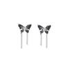 Pendientes de mariposa con gotas de aceite dulce y fresco 2024, nuevos pendientes de alta gama con diseño retro de nicho de moda, pendientes de lujo ligeros para mujer