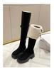 [Altura Gigante] Botas Over-the-knee Maillard de Doble Uso para Mujer con Tacón Grueso y Suela Gruesa, Aumento de Altura y Adelgazamiento, Botas Altas de Caballero