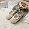 Sapatos de Couro Infantis para Meninas 2026 Nova Primavera e Verão Estilo Coreano Prata Princesa Pérola Moda Mocassins de Solado Macio