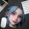 Alfombrilla de ratón redonda con avatar de chica de anime japonés en stock, impresión de alta definición, engrosada, alfombrilla de juego antideslizante