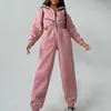 Venta Caliente Transfronteriza 2024 Amazon Ebay Deportivo Casual para Mujer Mono con Cremallera Decorada y Capucha Traje de una Pieza