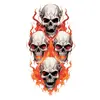 Adesivos de Tatuagem de Caveira de Terror de Halloween À Prova d'Água e à Prova de Suor de Longa Duração Homens e Mulheres Não Refletivos Braço Clavícula Peito Nicho
