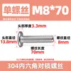 Tornillos para Muebles de Acero Inoxidable 304 con Cabeza Hexagonal, Extremo Plano, Redondo, Chaflán
