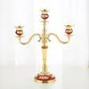 Portavelas Estilo Europeo para Sala de Estar en Casa, Lujo Ligero Tres Cabezas Creativo Boda Cinco Retro Romántico Portavelas Decoración para Cena a la Luz de Velas