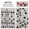 Pegatinas para Uñas Pequeñas Flores Pintadas a Mano en Blanco y Negro Planas de Gama Alta Pequeñas Flores Fragantes Pegatinas para Uñas Joyería Estilo Dh