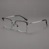 "Sh0078" Montura de Gafas Cuadrada Grande de Titanio Puro de 58 mm para Caras Grandes, Titanio Puro Ensanchado con un Toque de Alta Gama y Compatibilidad con Graduación