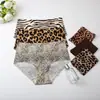 Temu talla europea ropa interior leopardo sin costuras seda de hielo cintura alta transpirable cómoda bolsa cadera menos bragas de mujer mujeres al por mayor