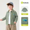 [100% Algodão] Camisa Infantil Dudu Algodão Puro Roupa de Outono Manga Longa para Meninos Confortável Top de Outono para Bebê Desenho Animado