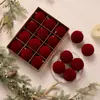 Bolas de Natal flocadas transfronteiriças, 6-8cm, decorações de Natal de formato único, enfeites de árvore de Natal, artigos de Natal
