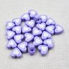 Venta al por mayor de accesorios de joyería, cuentas de colores con agujeros rectos, cuentas acrílicas de imitación de porcelana con forma de corazón de melocotón, accesorios de perlas con forma de corazón de melocotón con agujeros pequeños