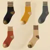 Meias de Inverno Femininas de Cano Médio Estilo Coreano Meias Longas Meias Grossas de Lã para Chão Meias Quentes Meias de Terry Outono e Inverno Meias Femininas