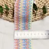 Suministro Directo de Fábrica Cinta Elástica para Traje de Baño Goma para Traje de Baño Estilo Étnico Patrón de Ola Colorida Banda Elástica Decoración para Zapatos y Sombreros