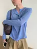 Serie Confort: Camiseta Ligera de Manga Larga de Lyocell con Dobladillo Enrollado, Cuello Henley, Top de Lino con Protección Solar para Hombres y Mujeres