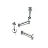 Brinco de titânio G23 F136 dente interno três bolas piercing de lábio piercing de nariz bola leve piercing de osso da orelha liga de titânio joia piercing brincos