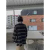 Enviado~ Sudadera a rayas suelta, versátil y elegante para mujer, una nueva tendencia en ropa exterior casual otoño/invierno 25452